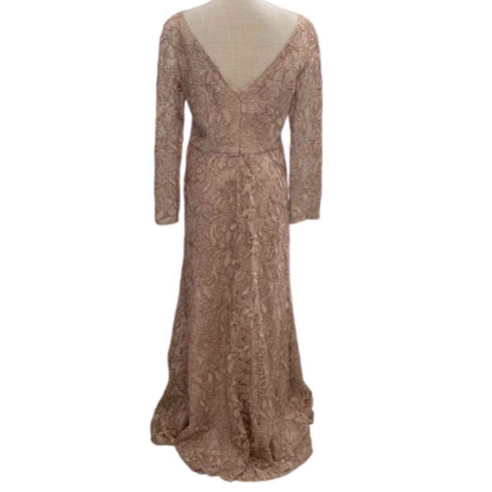 JS Collection Elegant Rose Gold Lace Long Sleeve Dress - 10 - Picture 2 of 12